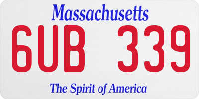 MA license plate 6UB339