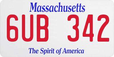 MA license plate 6UB342