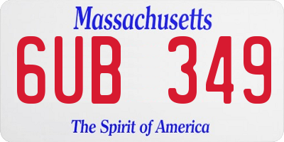 MA license plate 6UB349