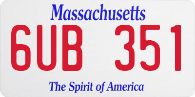 MA license plate 6UB351