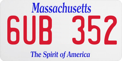 MA license plate 6UB352