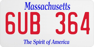 MA license plate 6UB364