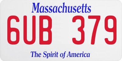 MA license plate 6UB379