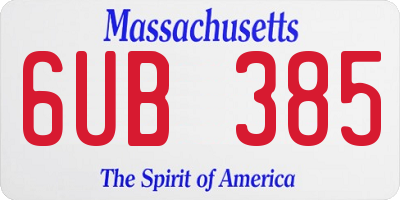 MA license plate 6UB385