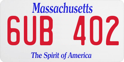 MA license plate 6UB402