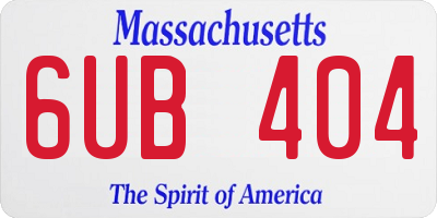 MA license plate 6UB404