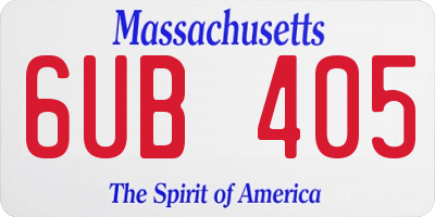 MA license plate 6UB405