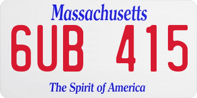 MA license plate 6UB415