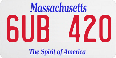MA license plate 6UB420
