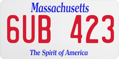 MA license plate 6UB423