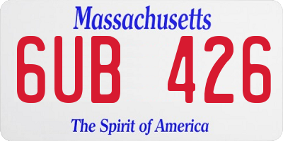MA license plate 6UB426