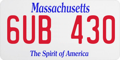 MA license plate 6UB430