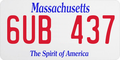 MA license plate 6UB437