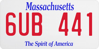 MA license plate 6UB441