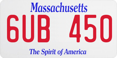 MA license plate 6UB450