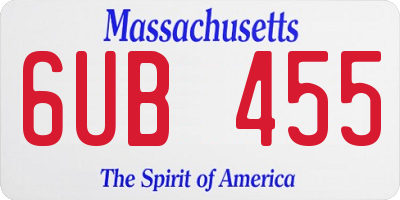 MA license plate 6UB455
