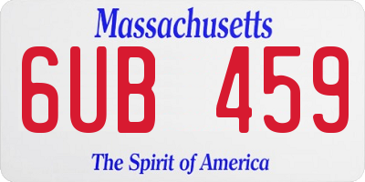 MA license plate 6UB459