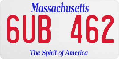 MA license plate 6UB462
