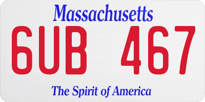 MA license plate 6UB467