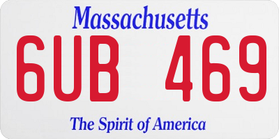 MA license plate 6UB469