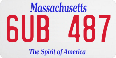 MA license plate 6UB487