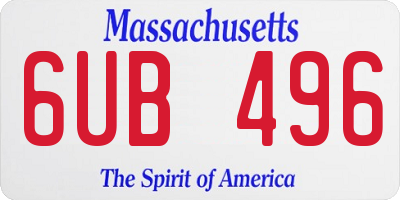 MA license plate 6UB496