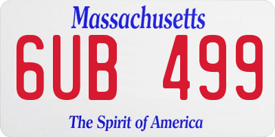 MA license plate 6UB499