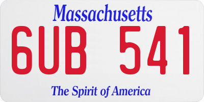 MA license plate 6UB541