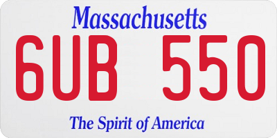 MA license plate 6UB550