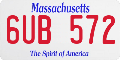 MA license plate 6UB572