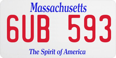 MA license plate 6UB593