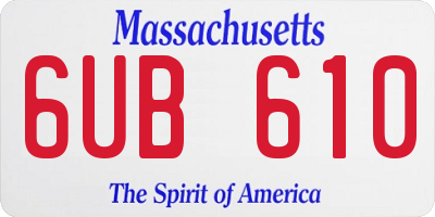 MA license plate 6UB610