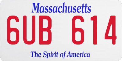 MA license plate 6UB614