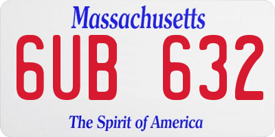MA license plate 6UB632