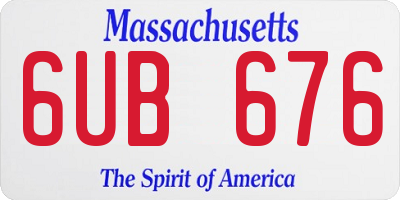 MA license plate 6UB676