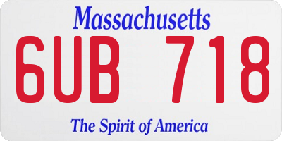 MA license plate 6UB718