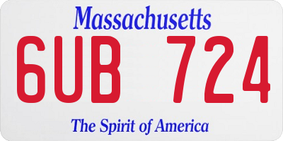MA license plate 6UB724