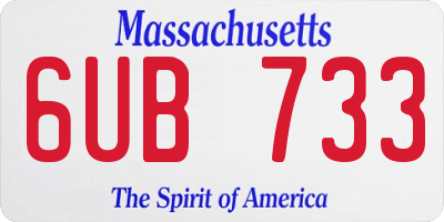 MA license plate 6UB733