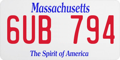 MA license plate 6UB794
