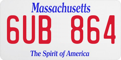 MA license plate 6UB864