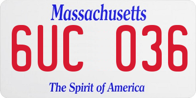 MA license plate 6UC036