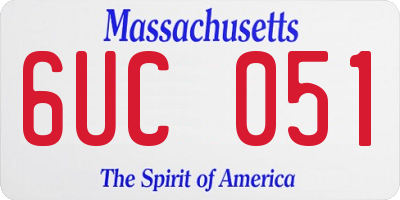 MA license plate 6UC051