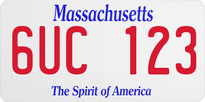 MA license plate 6UC123