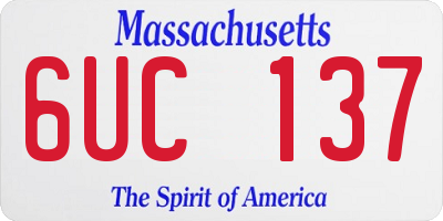 MA license plate 6UC137