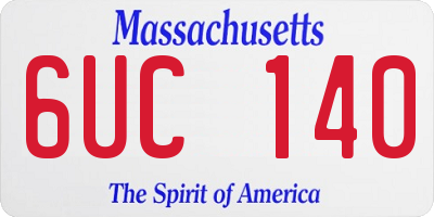 MA license plate 6UC140