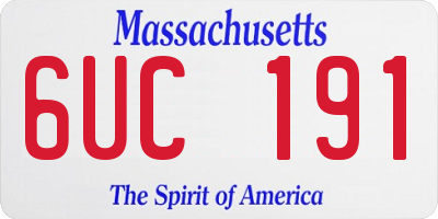 MA license plate 6UC191
