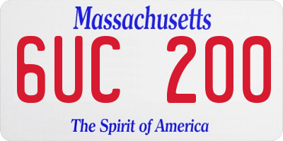 MA license plate 6UC200