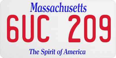 MA license plate 6UC209