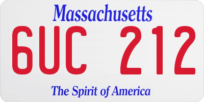 MA license plate 6UC212