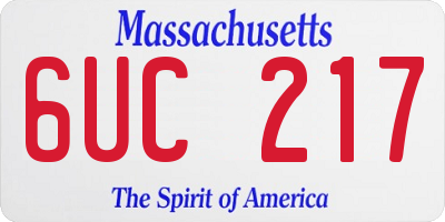 MA license plate 6UC217